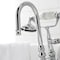 Kingston Brass CA10T1 3-3/8" Tub Wall Mount Clawfoot Tub Faucet with Hand Shower, Polished Chrome CA10T1 - alternate 2
